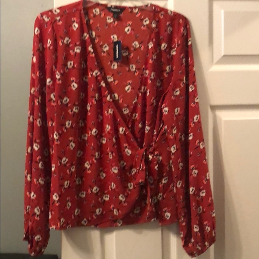 Floral wrap blouse